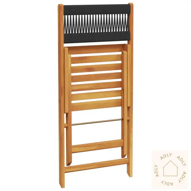 Bistrosett 3 Deler Svart Polypropylen Og Heltre