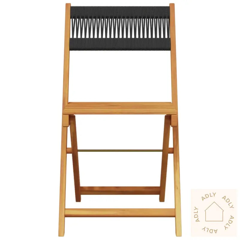 Bistrosett 3 Deler Svart Polypropylen Og Heltre