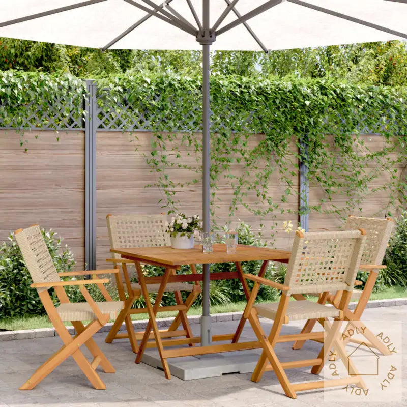Hagespisegruppe 5 Deler Beige Polyrotting Og Heltre