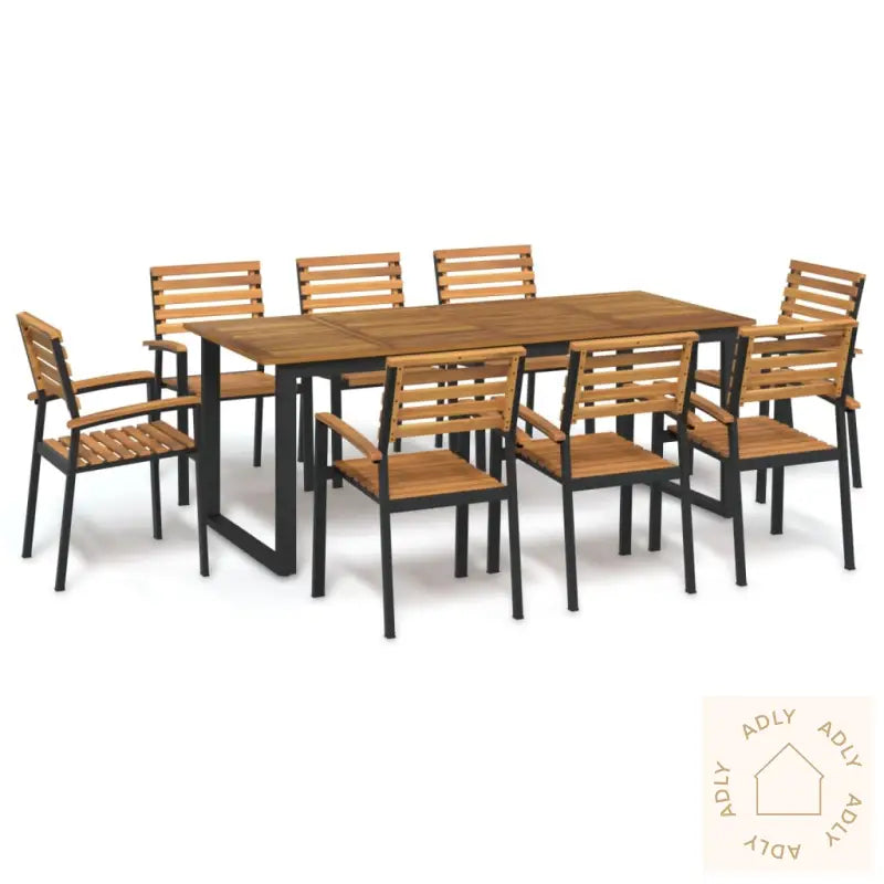 Hagespisegruppe 9 Deler Heltre Akasie Og Metal