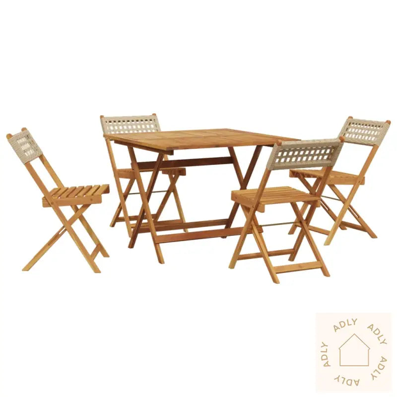 Hagespisegruppe 5 Deler Beige Polyrotting Og Heltre