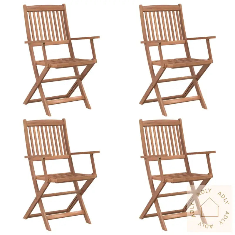 Utendørs Sammenleggbar Spisestue 5 Deler Heltre Akasie