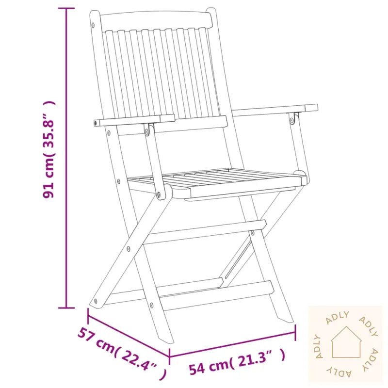Utendørs Sammenleggbar Spisestue 5 Deler Heltre Akasie