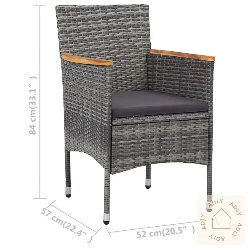 Utendørs Spisestue 3 Deler Grå