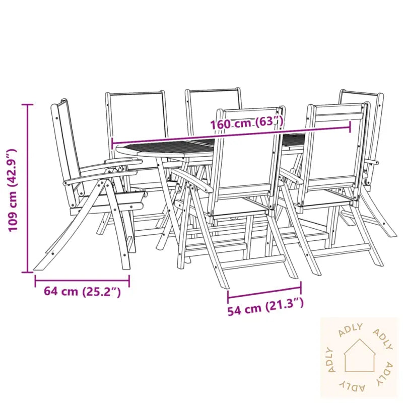 Hagespisegruppe 7 Deler Heltre Akasie Og Textilene