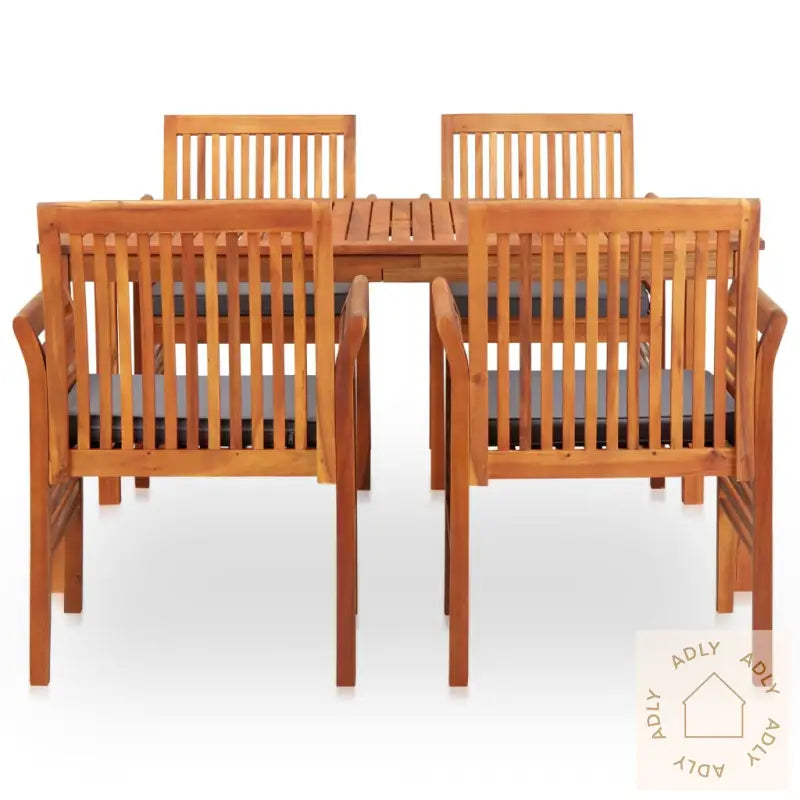 Utendørs Spisestue Med Puter 5 Deler Heltre Akasie