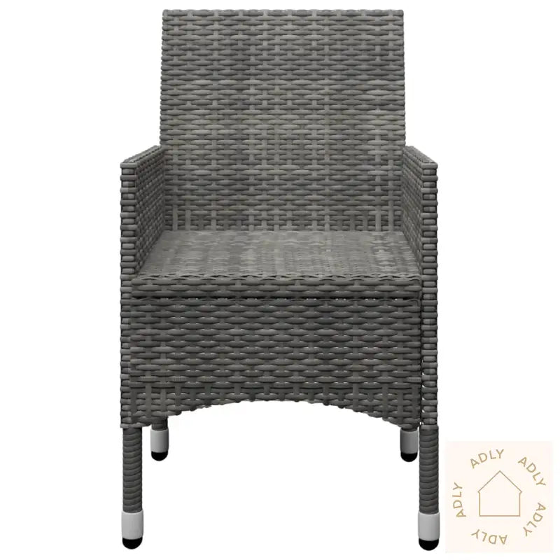 Bistrosett 3 Deler Polyrotting Og Akasie Grå