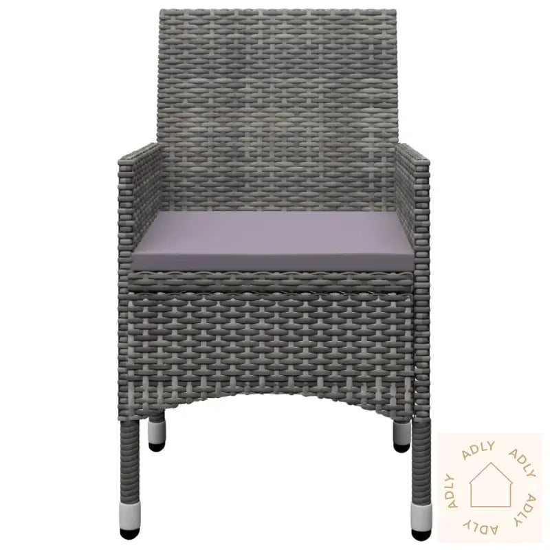 Bistrosett 3 Deler Polyrotting Og Akasie Grå