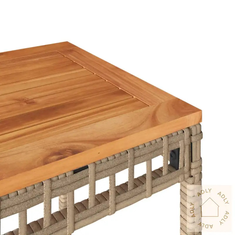 Bistrosett 3 Deler Beige Polyrotting Og Heltre Akasie
