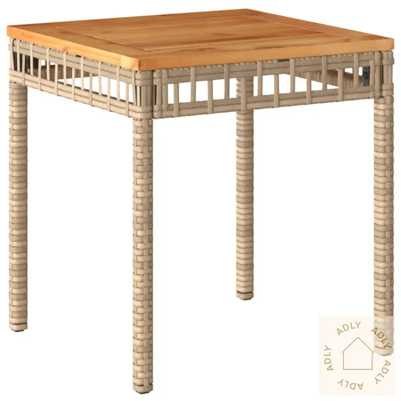 Bistrosett 3 Deler Beige Polyrotting Og Heltre Akasie
