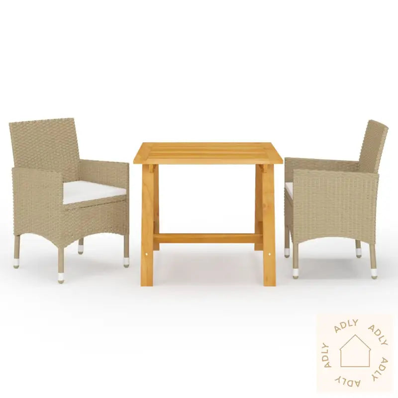 Utendørs Spisestue 3 Deler Beige