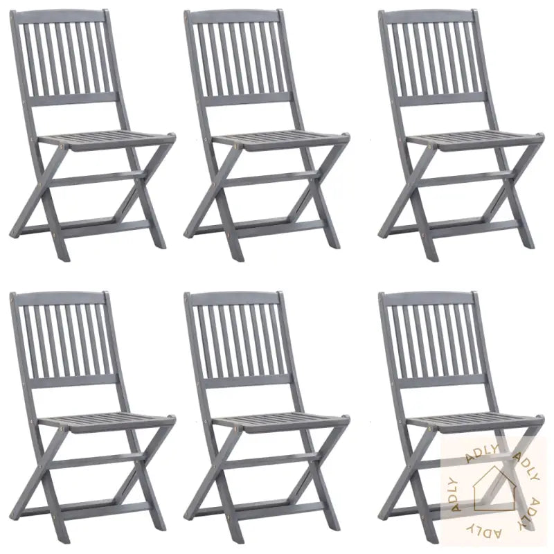 Utendørs Spisestue 7 Deler Heltre Akasie Grå