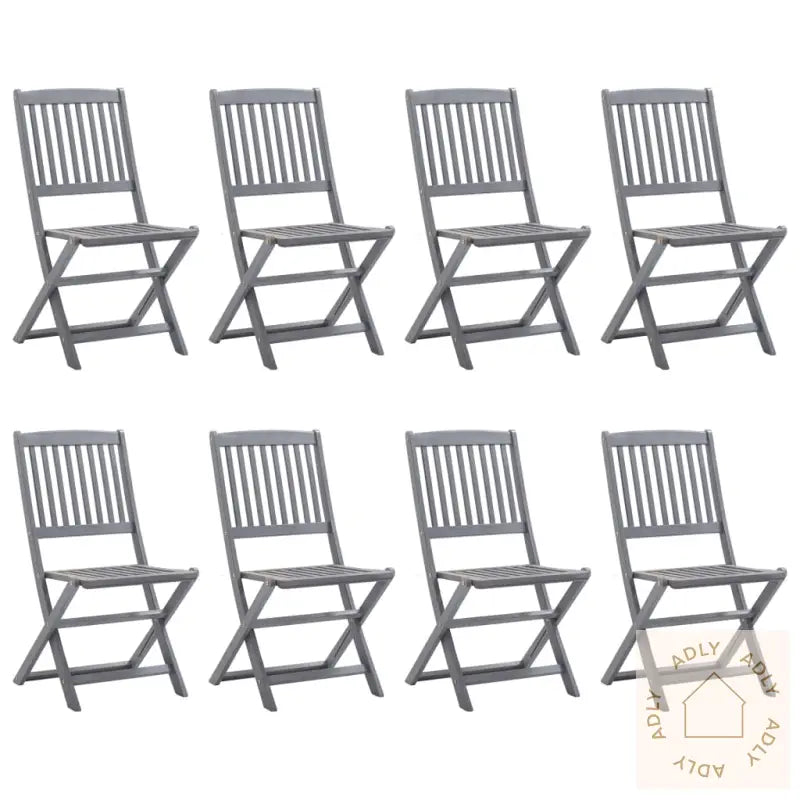 Utendørs Spisestue 9 Deler Heltre Akasie Grå