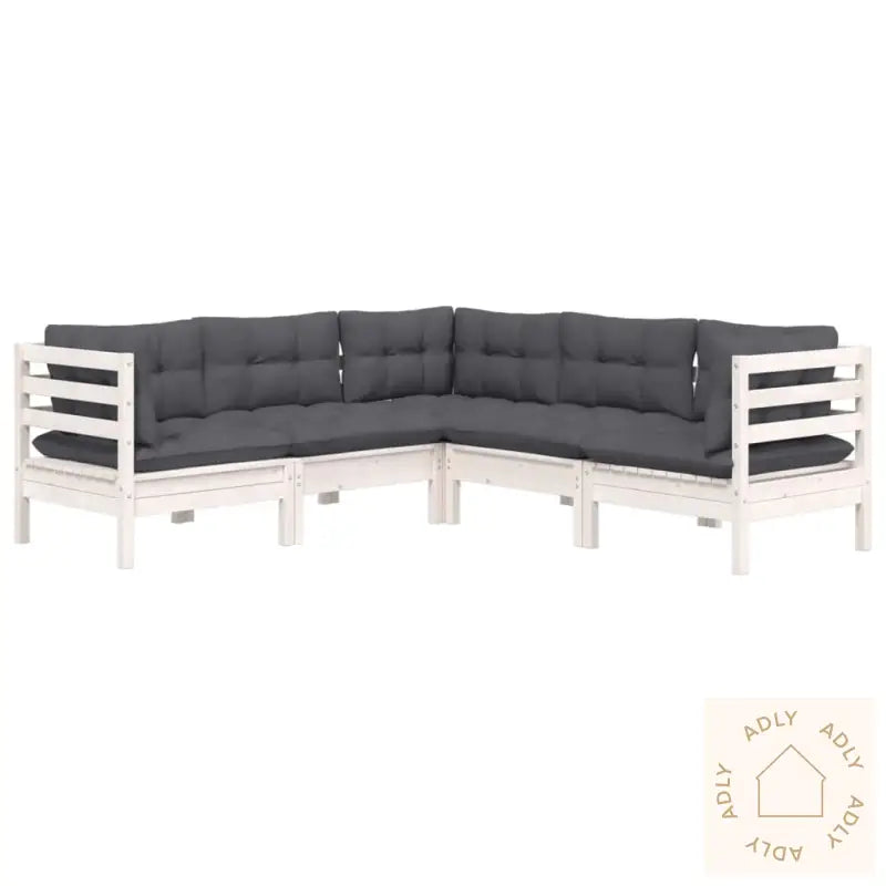 Hagesofagruppe Med Puter 5 Deler Hvit Heltre Furu