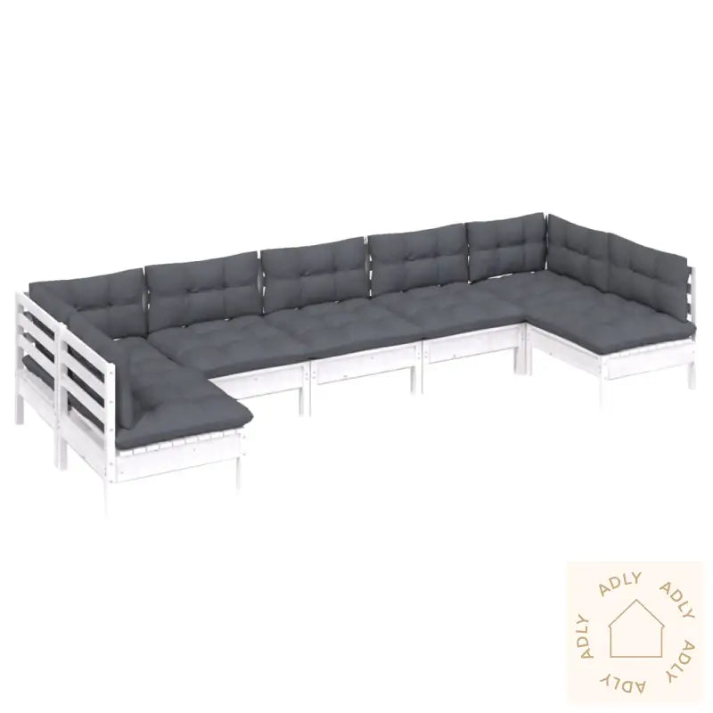 Hagesofagruppe Med Puter 7 Deler Hvit Heltre Furu