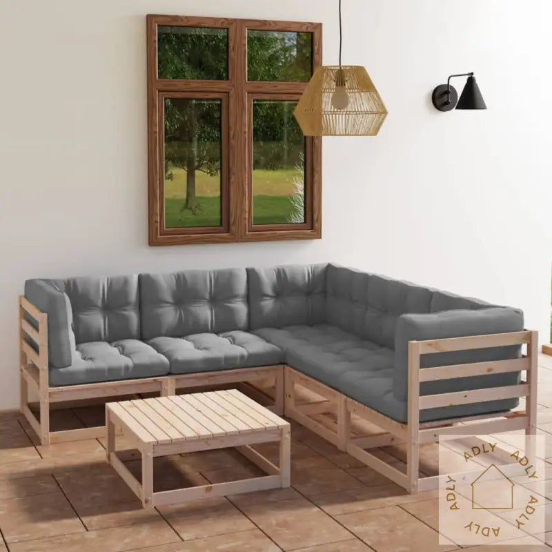 Hagesofagruppe Med Puter 6 Deler Heltre Furu