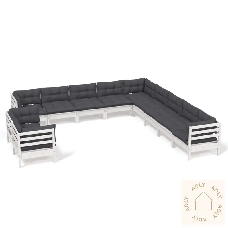 Hagesofagruppe Med Puter 11 Deler Hvit Heltre Furu