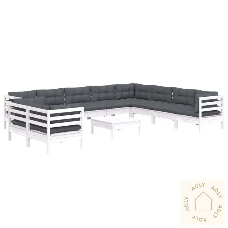 Hagesofagruppe Med Puter 11 Deler Hvit Heltre Furu