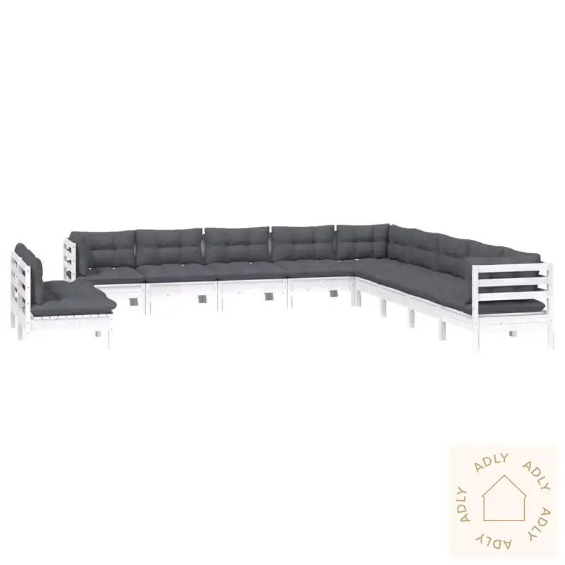 Hagesofagruppe Med Puter 11 Deler Hvit Heltre Furu