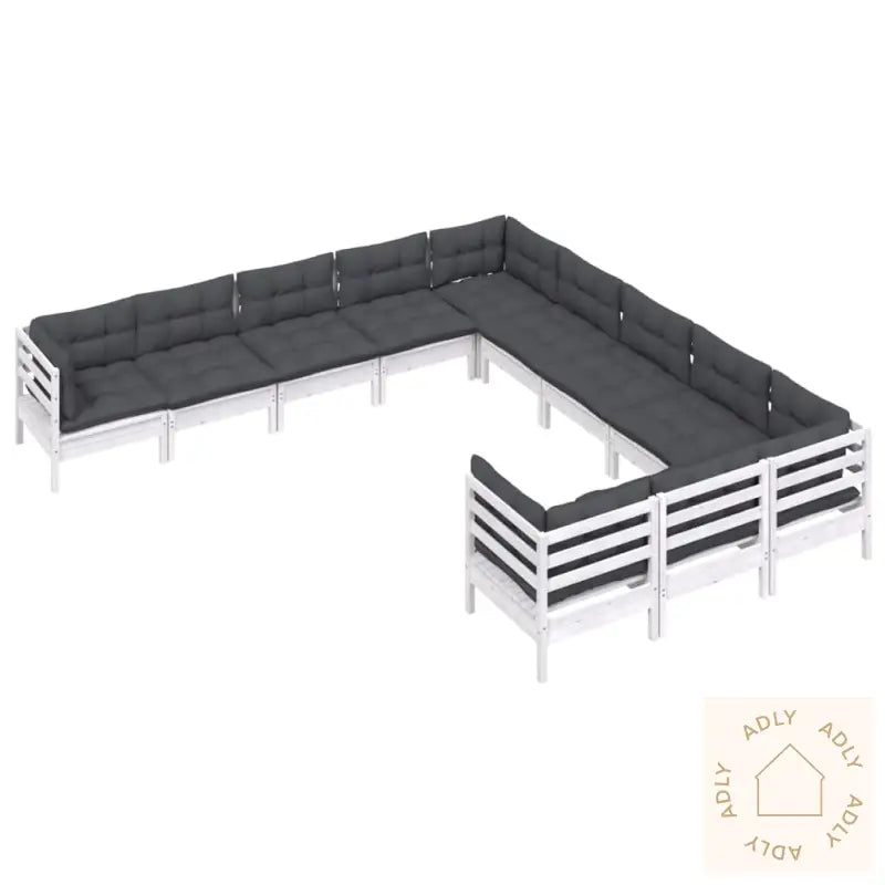 Hagesofagruppe Med Puter 11 Deler Hvit Heltre Furu