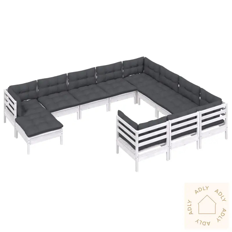 Hagesofagruppe Med Puter 11 Deler Hvit Heltre Furu