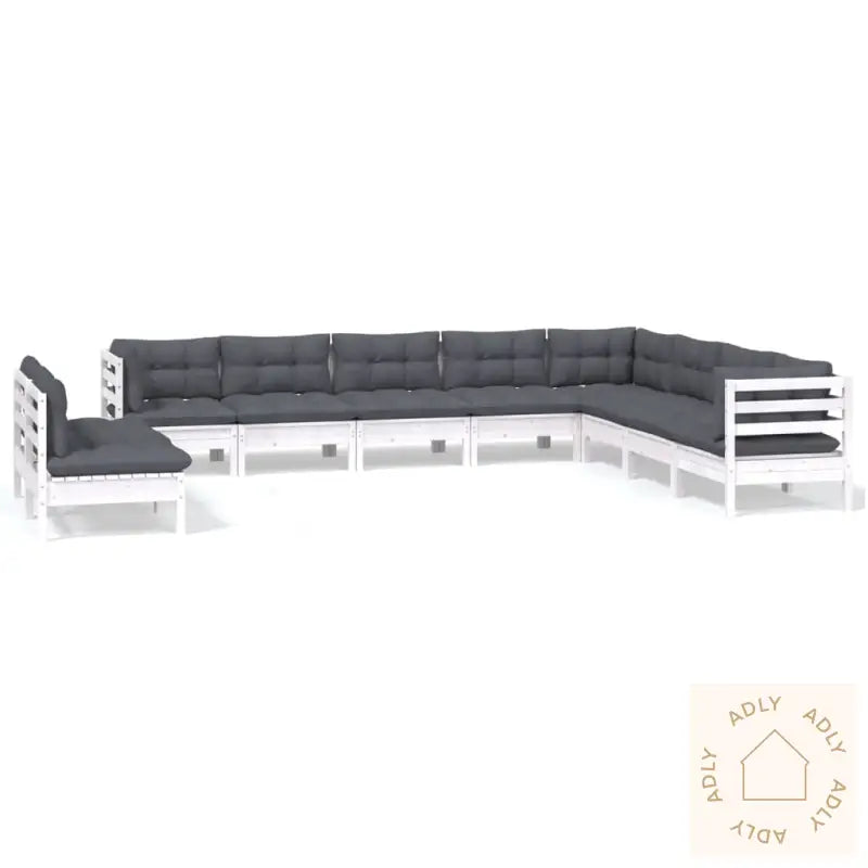 Hagesofagruppe Med Puter 10 Deler Hvit Heltre Furu