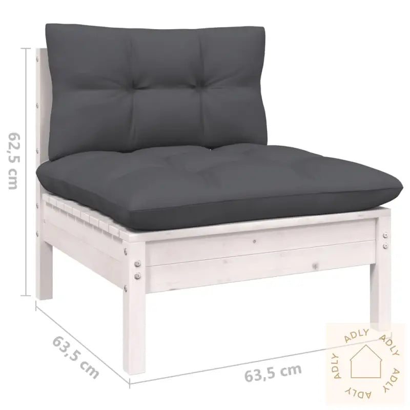 Hagesofagruppe Med Puter 6 Deler Furu Hvit