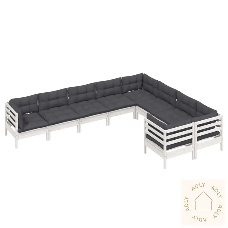 Hagesofagruppe Med Puter 9 Deler Hvit Heltre Furu