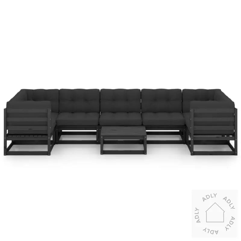 Hagesofagruppe Med Puter 8 Deler Svart Heltre Furu