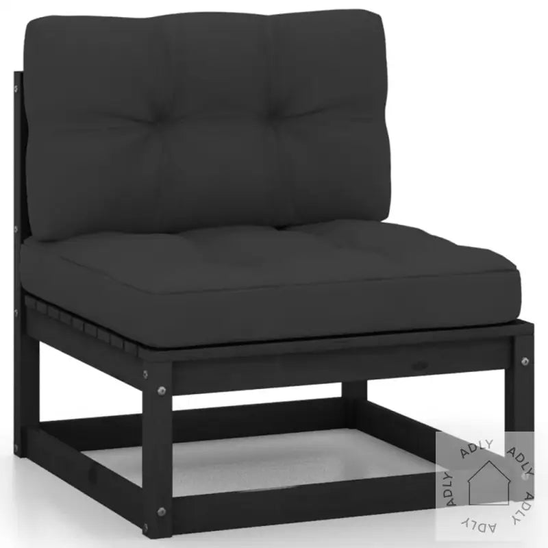 Hagesofagruppe Med Puter 11 Deler Svart Heltre Furu