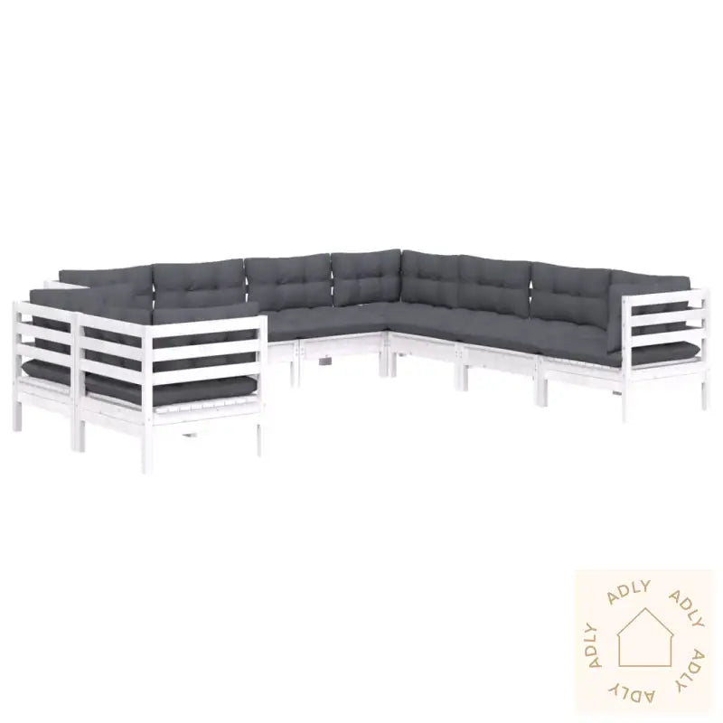 Hagesofagruppe Med Puter 9 Deler Hvit Heltre Furu