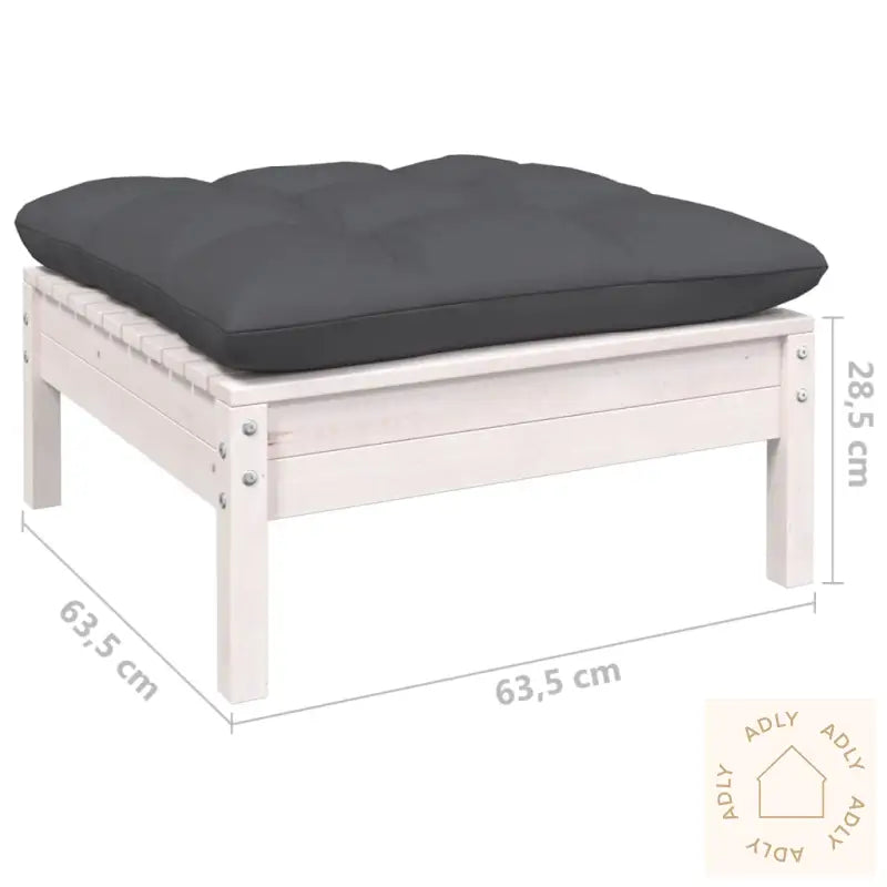 Hagesofagruppe Med Puter 8 Deler Hvit Heltre Furu