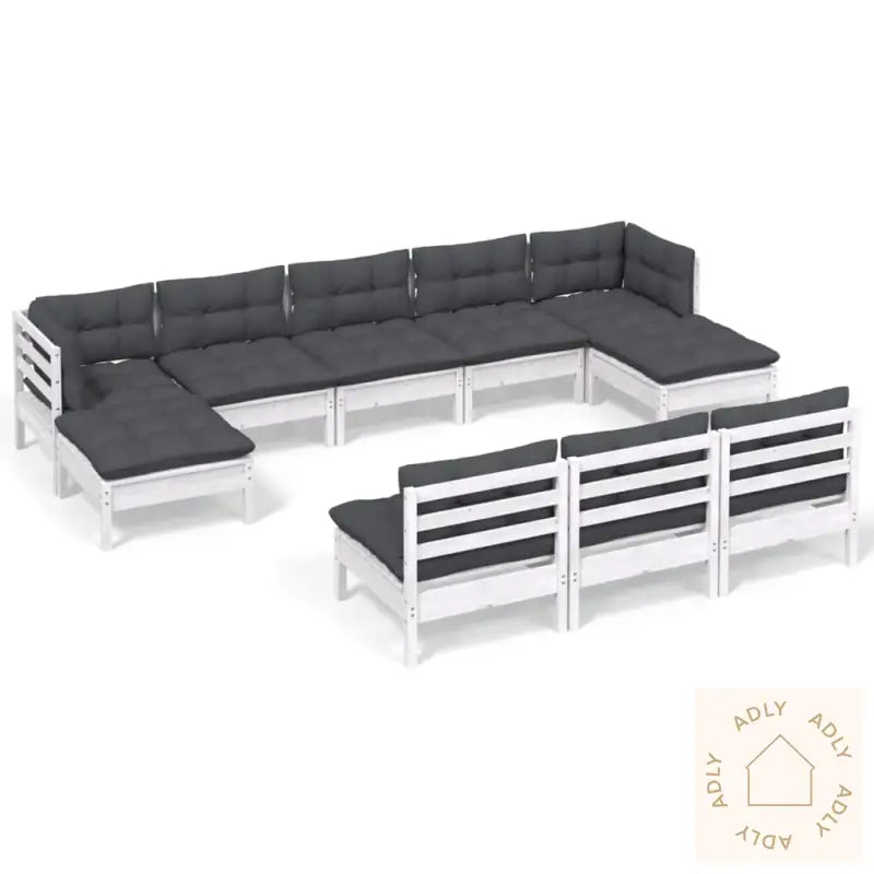 Hagesofagruppe Med Puter 10 Deler Hvit Heltre Furu