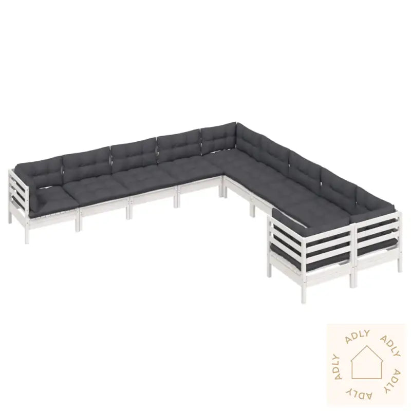 Hagesofagruppe Med Puter 10 Deler Hvit Heltre Furu
