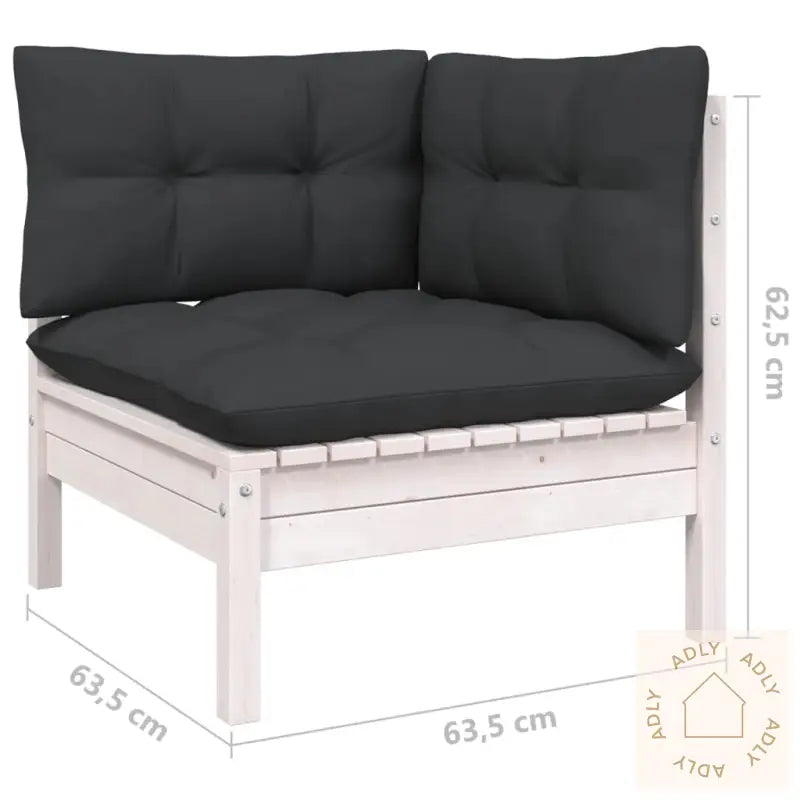 Hagesofagruppe Med Puter 9 Deler Hvit Heltre Furu