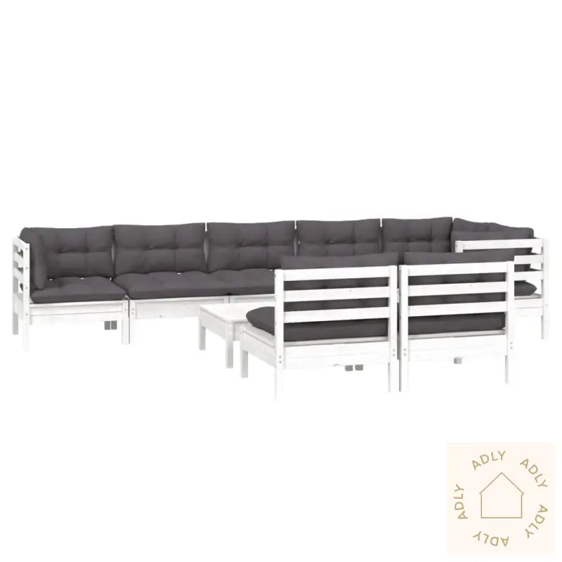 Hagesofagruppe Med Puter 9 Deler Hvit Heltre Furu