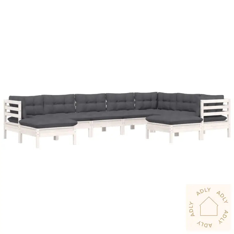 Hagesofagruppe Med Puter 9 Deler Hvit Heltre Furu