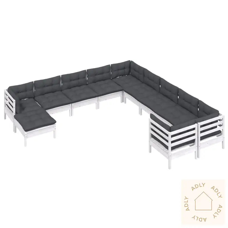 Hagesofagruppe Med Puter 11 Deler Hvit Heltre Furu