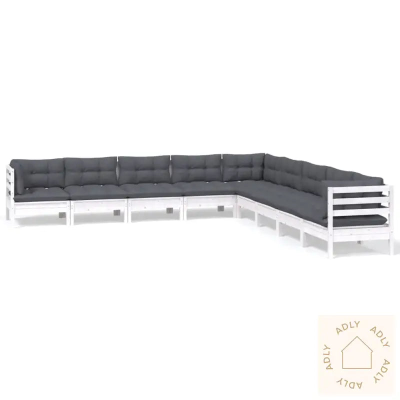 Hagesofagruppe Med Puter 9 Deler Hvit Heltre Furu