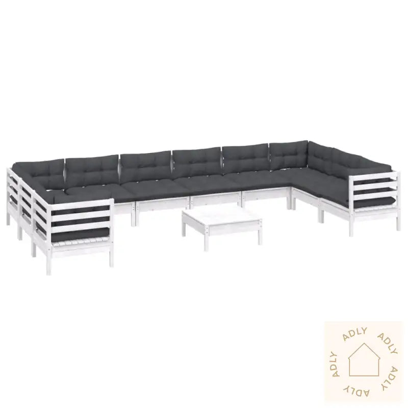 Hagesofagruppe Med Puter 11 Deler Hvit Heltre Furu