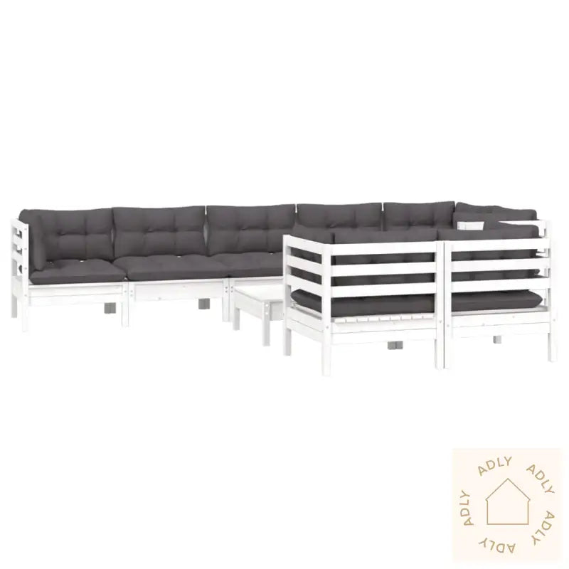 Hagesofagruppe Med Puter 9 Deler Hvit Heltre Furu