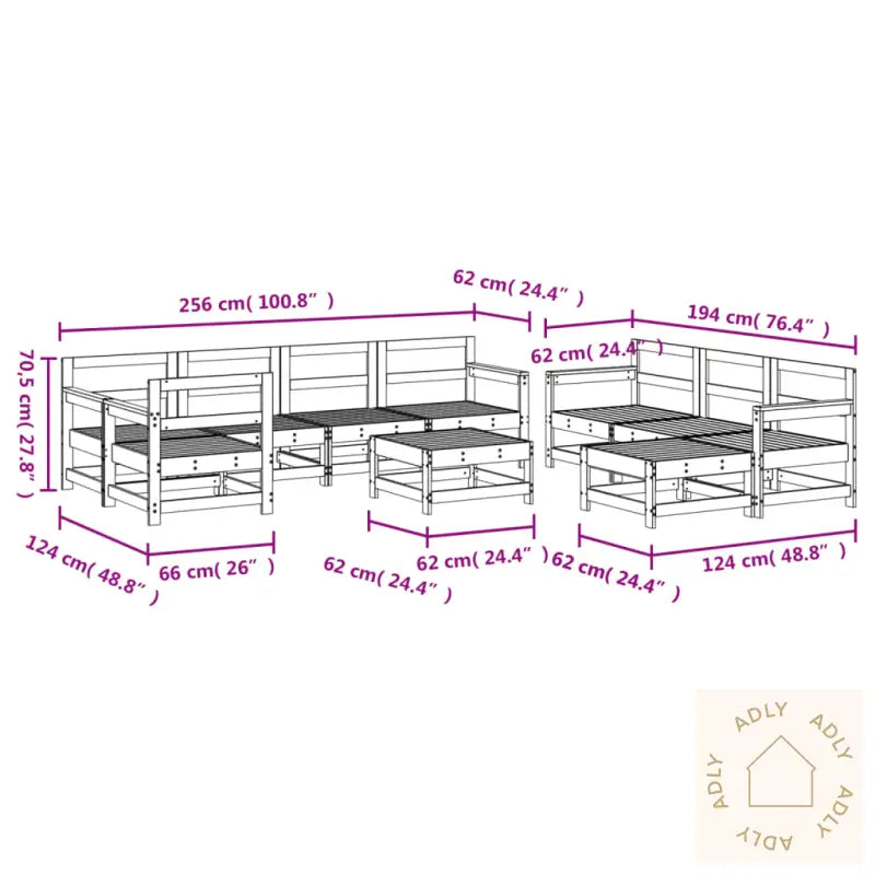 Hagesofagruppe 10 Deler Hvit Heltre Furu