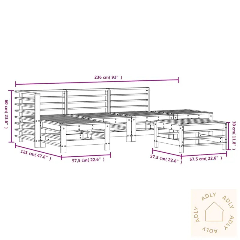 Hagesofagruppe 6 Deler Hvit Heltre Furu