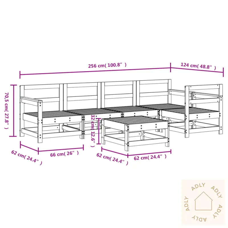 Hagesofagruppe 6 Deler Hvit Heltre Furu