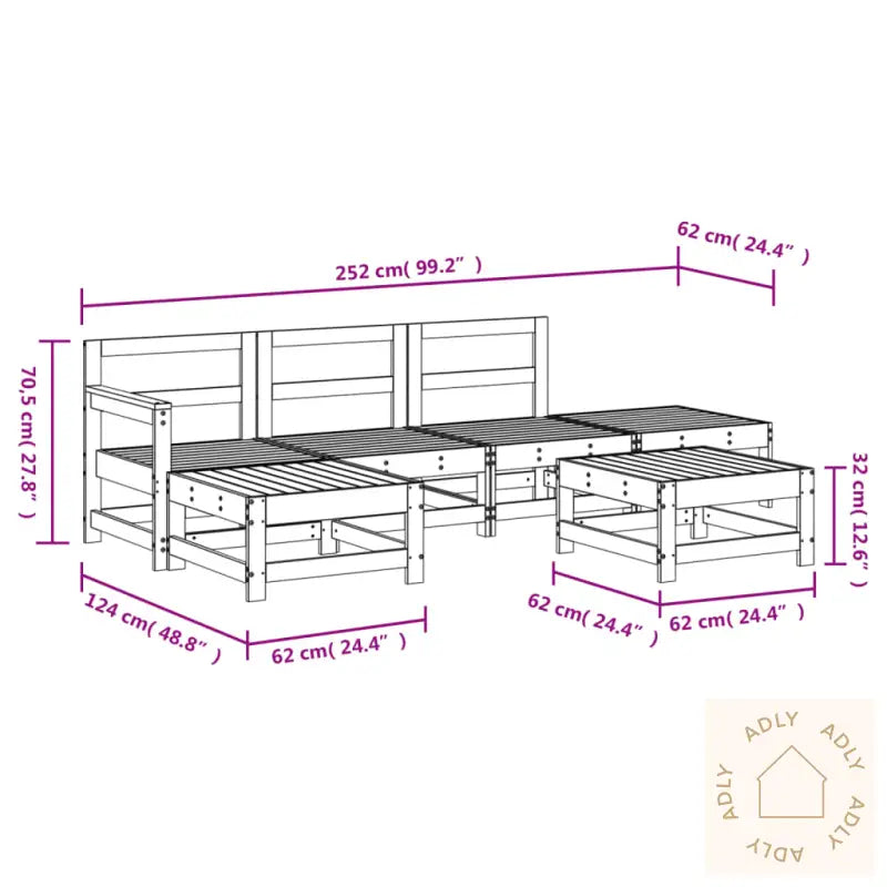 Hagesofagruppe 6 Deler Hvit Heltre Furu