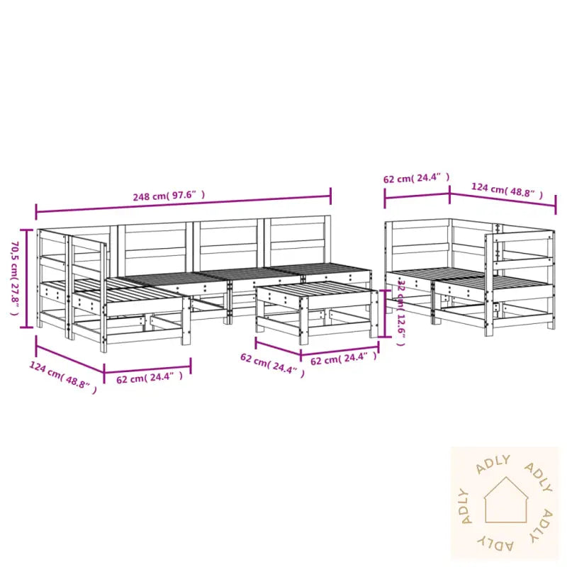 Hagesofagruppe 8 Deler Hvit Heltre Furu