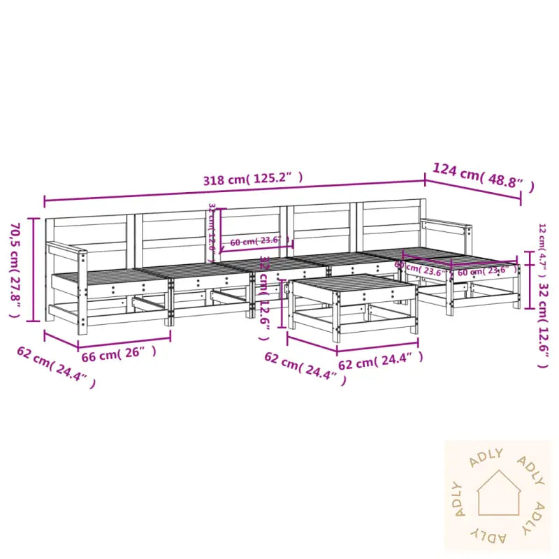 Hagesofagruppe 7 Deler Hvit Heltre Furu