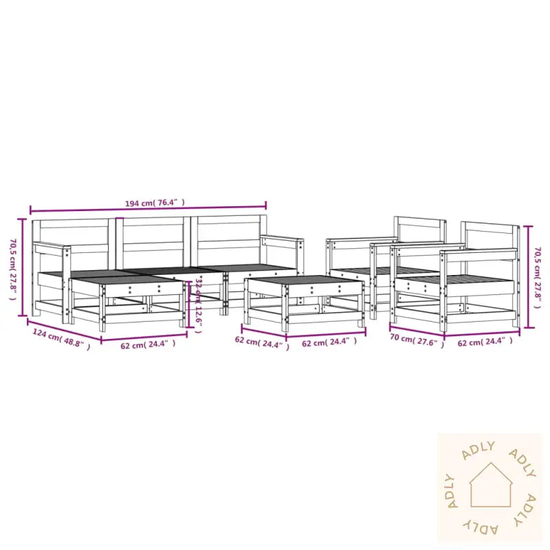 Hagesofagruppe 7 Deler Hvit Heltre Furu