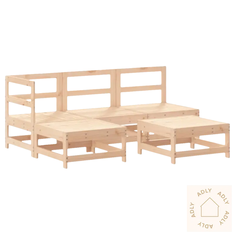 Unfinished heltre furu hagemøbler til hjemmet med lamelldesign og modultrammen