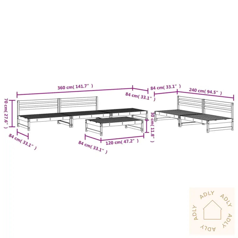 Hagesofagruppe 6 Deler Hvit Heltre Furu